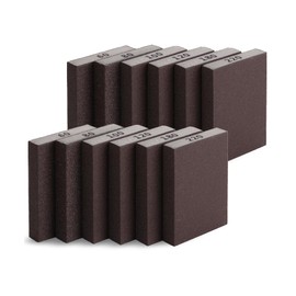 Bates- Sanding Sponge, 12 pcs, 60/80/100/120/180/220 Grit Assortment, Washable and Reusable, Sandpaper Block, Sanding Blocks for Wood, Sanding Pad, Drywall Sanding Block, Drywall Sanding Sponge