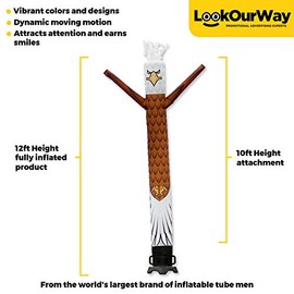 LookOurWay Eagle Mascot Character Animal Themed Air Dancers Inflatable Tube Man Attachment, 10-Feet (No Blower)