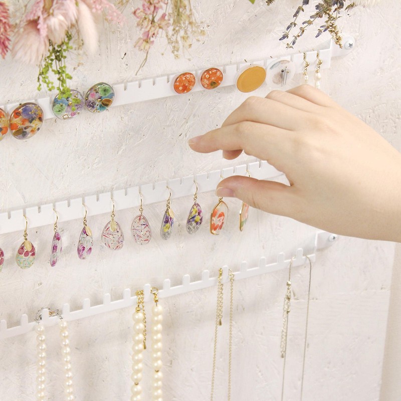 Wake Sangyo Kabette Wall Storage Accessory BAR Black Pierced Earrings