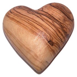 LION OF JUDAH MARKET Olive Wood Heart Paperweight