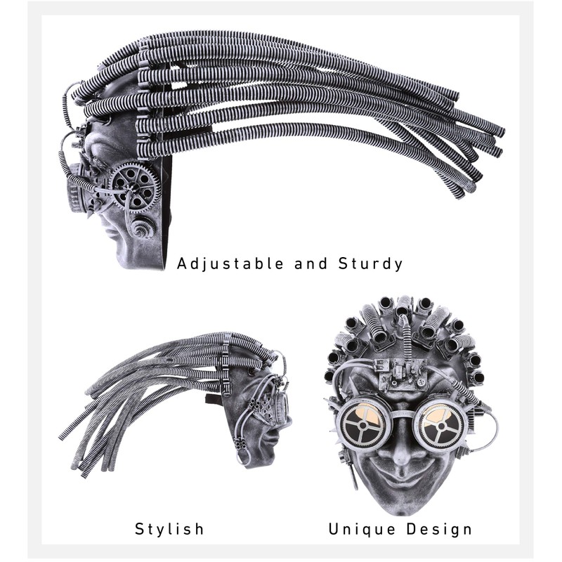 Attitude Studio Steampunk Smiling Joker Full Mask Goggles Costume -