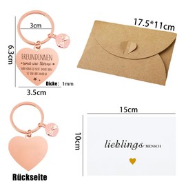 NEODTX Freundinnen Geschenke Schlüsselanhänger,Freundin Geschenk Freundschaftsgeschenk kleinigkeit-mit Grußkarte-Kraftpapier,beste freundin personalisierte geburtstag geschenk freundschaft(Rosegold)