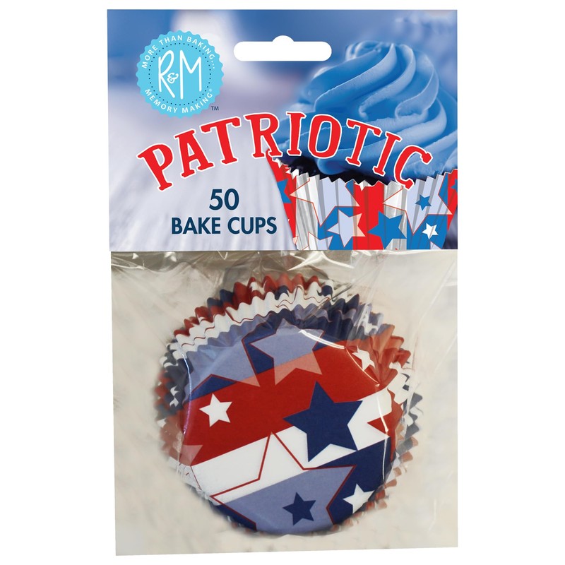 R&M International Patriotic Bake Cups, 50 count, Medium, Multicolored