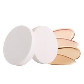 4Pcs White Large Makeup Blender Round Foundation Sponges Dry and Wet Dual-Use Make-up Sponge Round Cosmetic Sponges Makeup Puff Sponge(3.54 Inch)