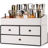 GORESE Leather Makeup Organizer with Drawers for Vanity, Stackable Skincare