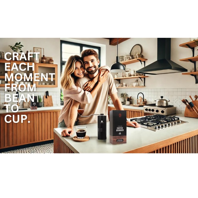 Premium Manual Coffee Grinder with Titanium-Plated Stainless Steel Burr Grinder