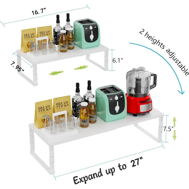 Jojocross Expandable Cabinet Shelf Organizer Storage Spice Rack Shelves for
