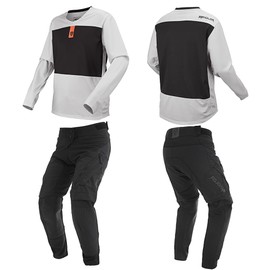 MENDLOR Motocross Jersey Pants Combo Mens Mx Gear Set Dirt Bike Riding Offroad Riding Racewear Adult Racing Set (Black Grey, Jersey S/Pants 30)