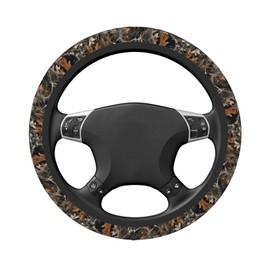 MAGIFUN Camo Steering Wheel Cover Camouflage Steering Wheel Accessories Universal Fit for Suvs, Trucks, Sedans, Cars for Men Women Girly Breathable and Sweat Absorption Anti-Slip Car Accessories