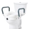 Adjustable 5\" Height Raised Toilet Seat for Elongated Toilets 350