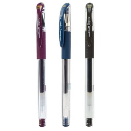 signo - uni Gel Ink Pen - UM-151-0.38 mm - 3 pcs (Bordeaux-Black, Blue-Black, Brown-Black)
