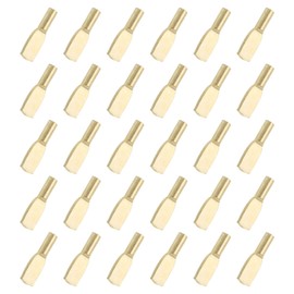sourcing map Shelf Support Pegs,60 PCS 6mm Shelf Pins, Shelf Holders Support Pegs for Kitchen Furniture, Bookcase, Display Cabinet and Wardrobe (Gold)