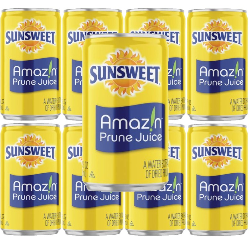 Sunsweet Prune Juice, 7.5oz Mini Cans, (Pack of 8) with