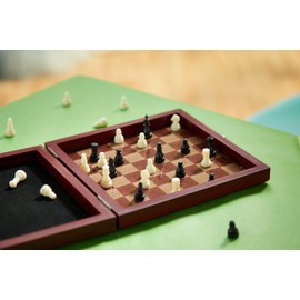 Noris 606108005 606108005-Deluxe Reisespiel Schach, Spieleklassiker, 6 bis 99 Jahren, Braun,creme