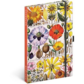 NOTIQUE Polka Dot Notebook with Elastic Band, 13 x 21 cm, Approx. A5, Designer Hardcover Notebook Dotted, Notepad, Journal, Diary for Adults, Women (Artisanale Herbarium)