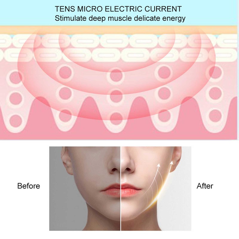 Electric Micro Current Vibration Beauty Machine Light Therapy Face Lifting