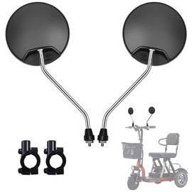 Electric Scooter Rear View Mirrors - Large viewing Angle Rearview Mirror for Mobility Scooter & Wheelchair Assist Aids, 2PCS