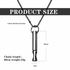 TOEECY Stress Relief Necklace with Pendant Meditation Breath Necklace Smoking Causation Aid for Men Women Meditation Stress Relief Against Anxiety Slow Down Breathing Exercise Device, Titanium steel