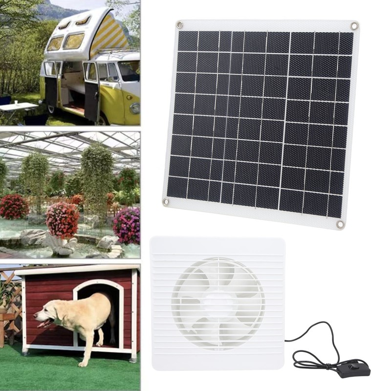 Solar Panel Powered Fan Maintain Air Circulation 6 Blades 15W