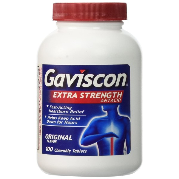 Gaviscon Antacid Extra Strength Chewable Tb Original 100 ct