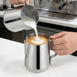 Milk Frothing Pitcher, Stainless Steel Latte Art Jug for Barista, Espresso, Cappuccino,Frothing Jug for Home,Cafe, Barista Kit