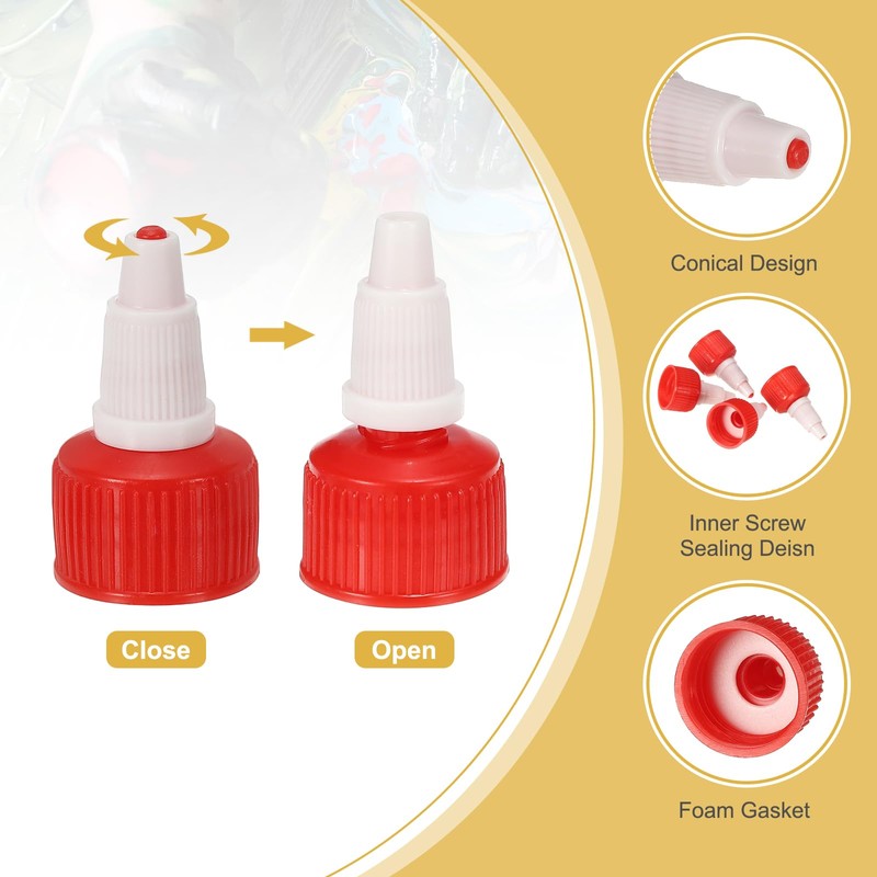 PATIKIL 20/410 Twist Bottle Caps, 18 Pcs Plastic Ribbed Edge