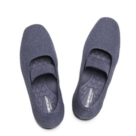 DEXJEWU Women’s Flats Shoes Knit Mary Jane Ballet Flat Comfort Walking Dressy Work Office Ballerina Slip-on Shoes with Strap, 027 Mixed Blue, 6 US