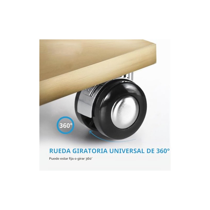 Rueda Giratoria 360° 2" de Aleación Zinc, 30kg con Freno