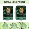 Mugod Lion Garden Flag 12.5x18" Double Sided for Outside, Jungle