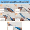 KkaFFe 15.35" Back Bath Brush with Sponge,Back Scrubber Bath Mesh