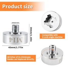 X Lock Adapter to M14 Thread and 5/8 Inch Thread, X-Lock Adapter for Normal Discs, Angle Grinder Cutting Discs, Cutting Blade, Saw Blade (1 x X-Lock Adapter)