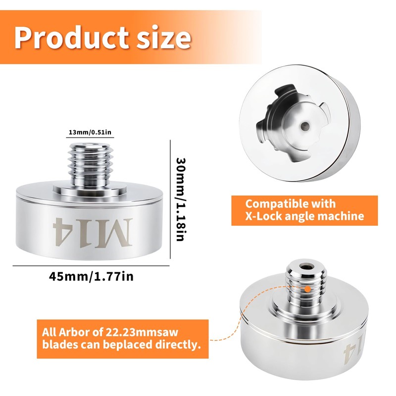 X Lock Adapter to M14 Thread and 5/8 Inch Thread,