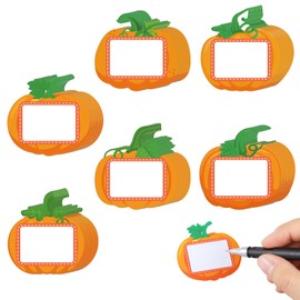 Motiskyy 120 Pcs Fall Pumpkin Name Tags Stickers Pumpkin Labels Thanksgiving Autumn Gift Tags Stickers Name Labels for Kids Classroom School Fall Gift Organizing Holiday Supplies 1.57 x 1.96 Inch