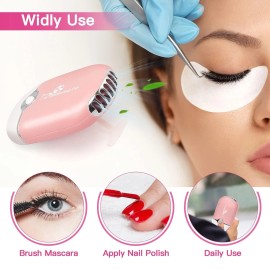 mlogiroa Lash Fan Mini Portable Eyelash Fan Handheld for Eyelash Extension Rechargeable
