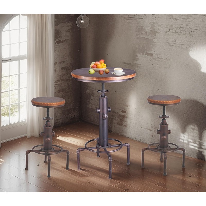 Topower Industrial Bar Table 31.5-41.3" Adjustable Pub Table Kitchen Dining