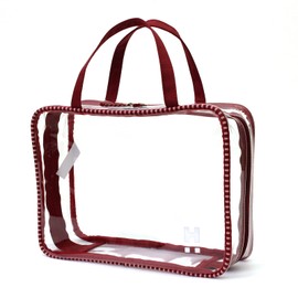 Hapitas Introduced on Mezamashi TV! (20240424) Clear Pouch, Travel Goods, Cosmetic Pouch, Cosmetic Pouch, Travel Pouch Set, 7122A Red