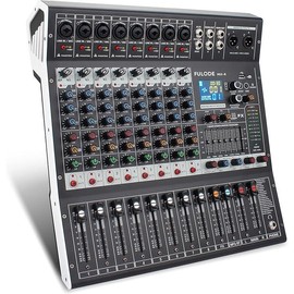 8-Channel Professional Audio Mixer Sound Board Console 99 Bit DSP Digital Processor w/USB Bluetooth MP3 for PC Recording Input, XLR Microphone Jack, 48V Power, RCA Input/Output, DJ Mixer Smartphone - Model: MIX-8 8channel