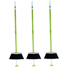 3-Pack SweepEasy Broom As Seen On Shark Tank - Scrape, Sweep & Go - for Indoor and Outdoor Use, Sweep Easy with Scraper (Green)