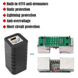 GINTOOYUN 2 Stück RJ45 Ethernet Überspannungsschutz 8P 8C RJ45 Kupplung Buchse zu Buchse Indoor-Netzwerk-Ableiter für Router, Laptops, Switches, Computer, etc