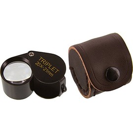 Ade Advanced Optics 2021TB 20x by 21 mm Triplet Professional Jewelers Loupe, Black with Leather Case