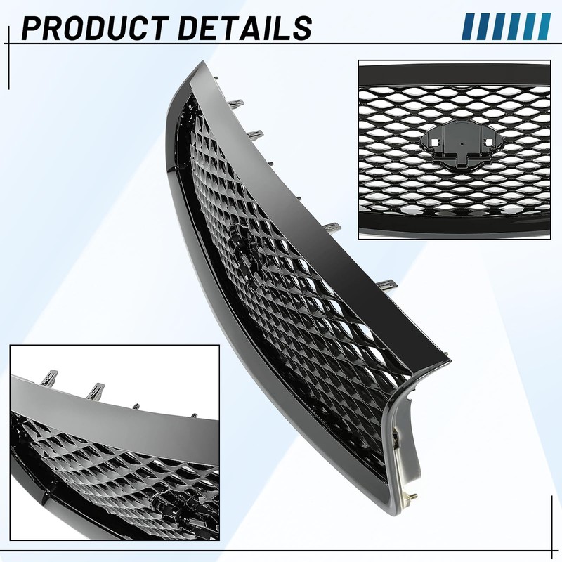 KUAFU Front Bumper Grill Compatible With 2014-2017 Infiniti Q50 All