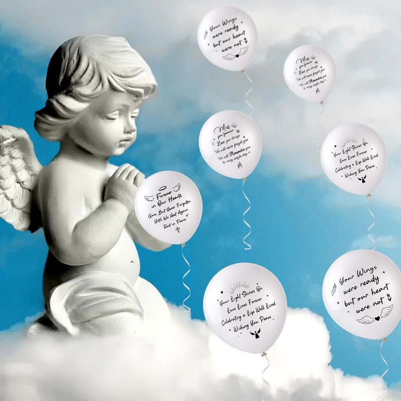 XLSXEXCL 60 Pcs Memorial Balloons 12 Inch Latex Balloons with