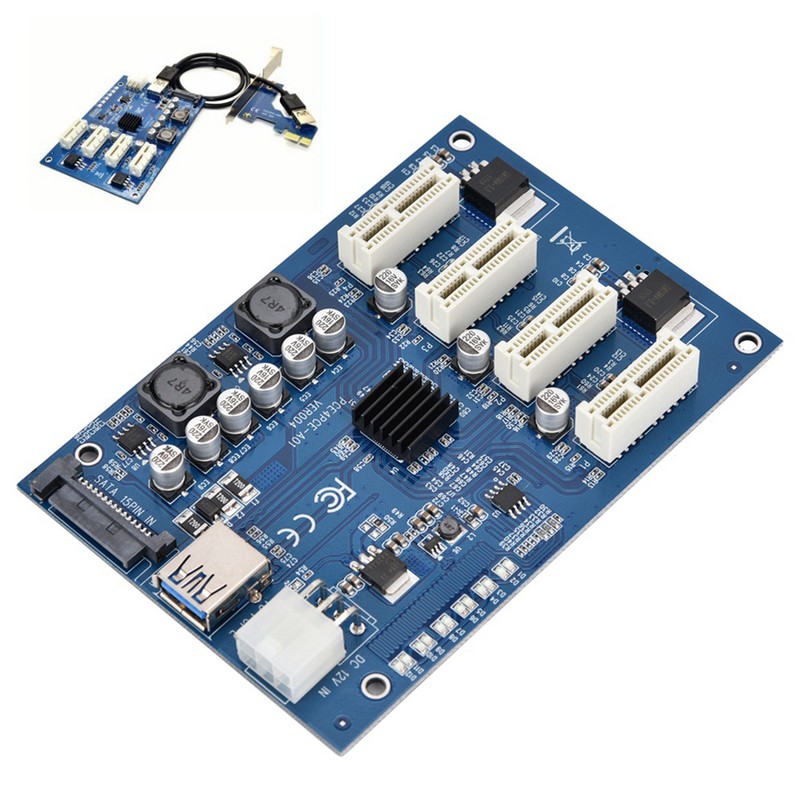 PCI-E 1X to 4X PCIe USB3.0 Converter Extender Adapter Card