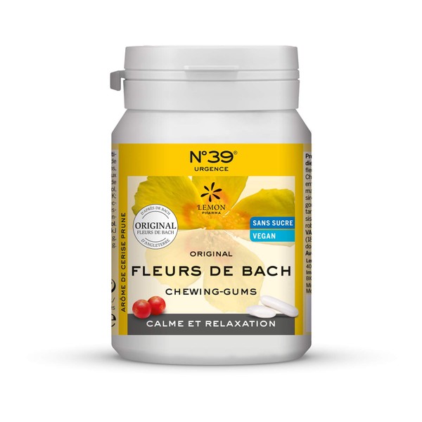 Bach Flowers Chewing-Gums No. 39 Emergency, Calm & Relaxation, Plum and Cherry Flavour