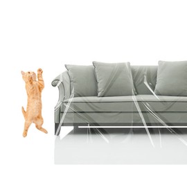 TUAKIMCE Plastic Sofa Cover Furniture Cover Couch Cover Heavy Duty Waterproof Sofa Protection Cover Sofa Plastic for Sofa Moving Sofa Protector Cover for Sofas, Bed,Couch,Ground (2PCS)