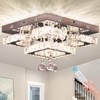CXGLEAMING 11.8" Dimmable Crystal Chandelier Modern Crystal Ceiling Light Fixture