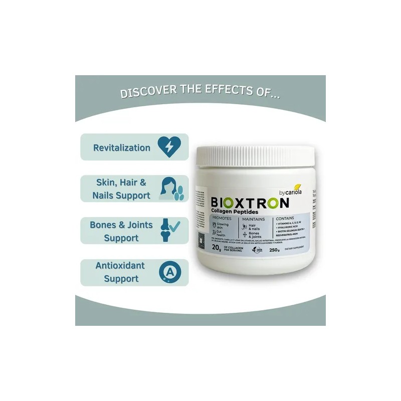 Polvo De Colágeno Bioxtron Sin Sabor 250 G Hialurónico