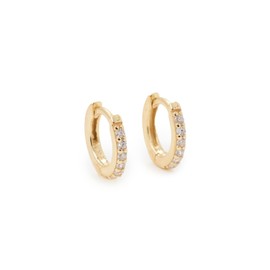 SHASHI Women's Katerina Hoop Earrings, Gold/Clear, One Size