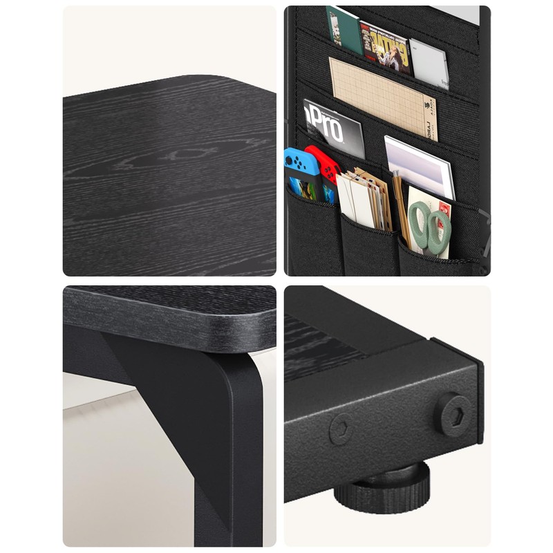 Vovonusy Narrow C-Shaped End Table, Small Side Table for Couch