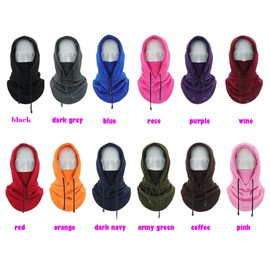 Wanghd Warm Fleece Ski Mask Riding Windproof Ski Headgear, Winter Sports Hat, Cold Weather Hood, Hood for Winter, Travel Warm Hat (Black)